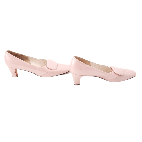 VTG 60s A'mano Flirt Last Hart's Walla Walla Pale Pink Leather Button Vamp Heels - Picture 4 of 14